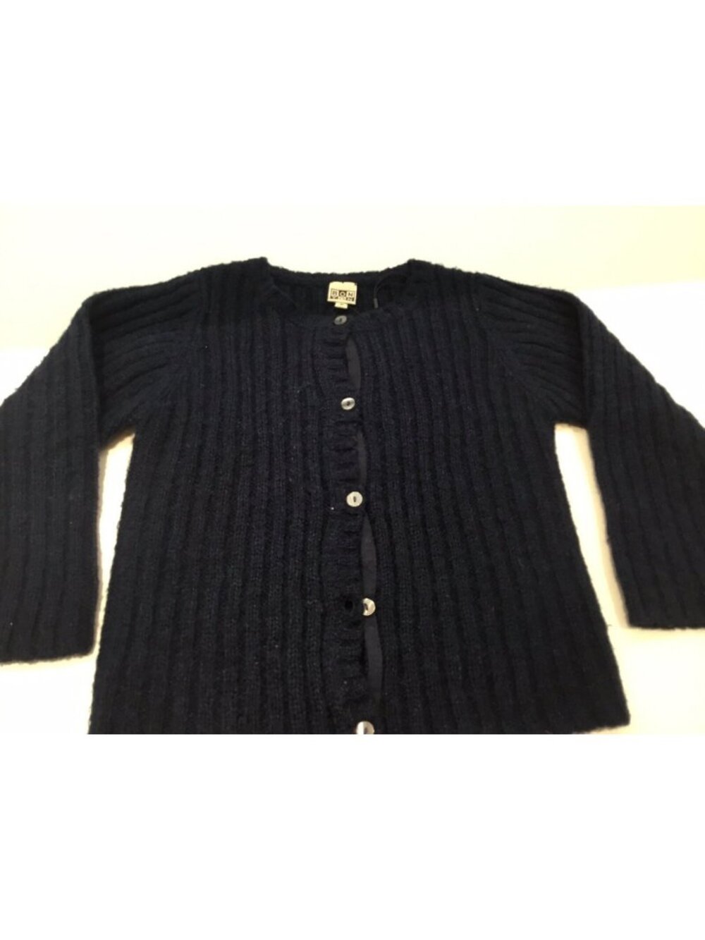Bonton Navy Wool Unisex Kids Cardigan Size 6